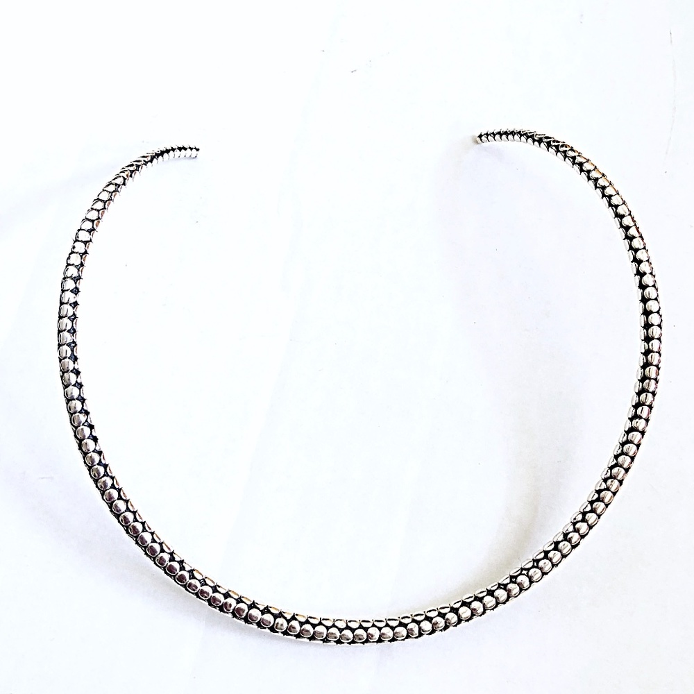 Sterling Medium Tribal Dot Cuff Collar Necklace